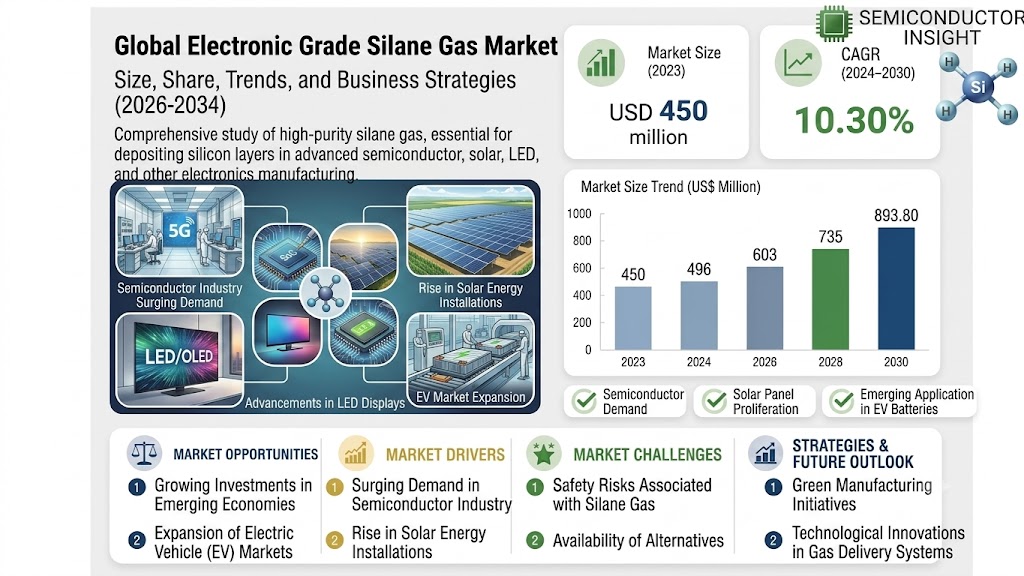 Global Electronic Grade Silane Gas Market
 Share, Size and Forecast