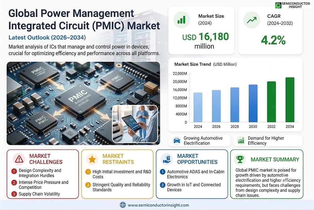 Global Power Management Integrated Circuit (PMIC) Market 	Trends, Growth and Forecast
