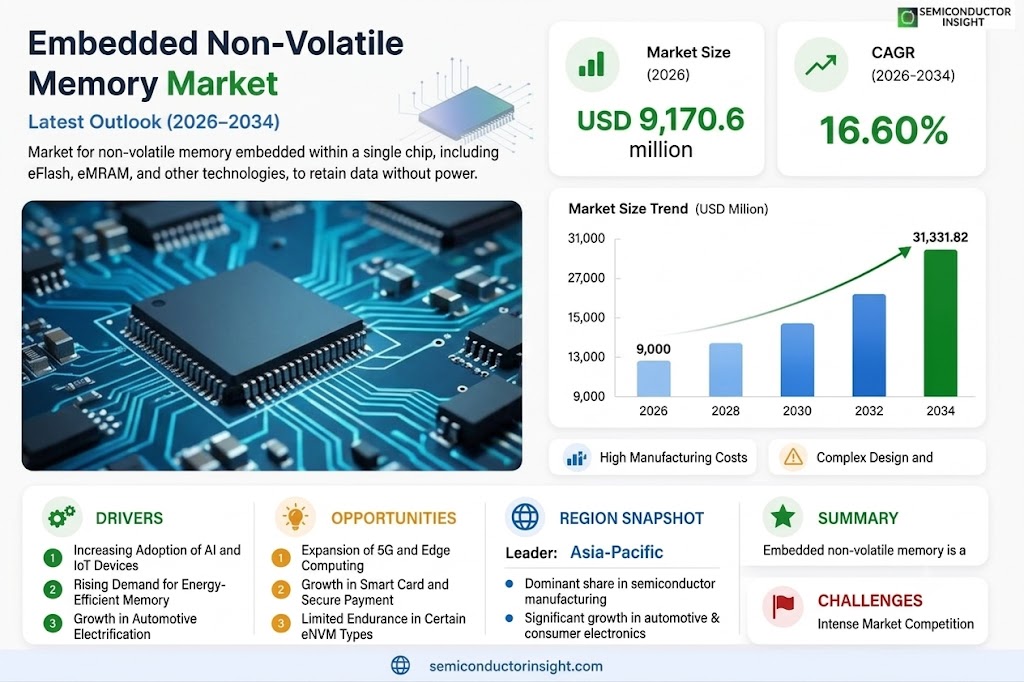 Embedded Non-Volatile Memory Market Size, Trends and Growth 
