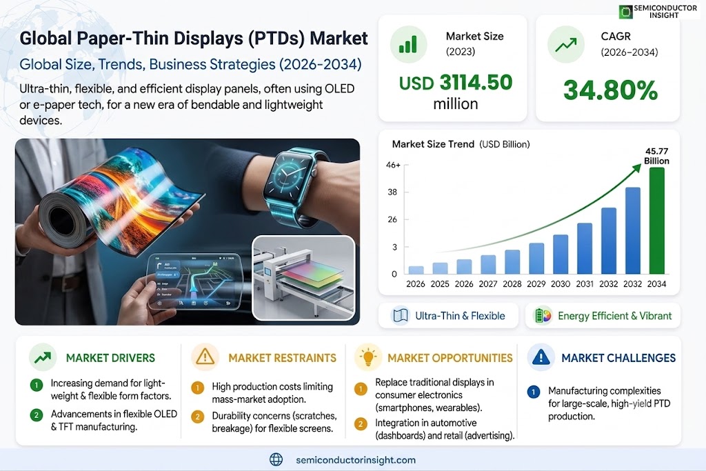 Global Paper-Thin Displays (PTDs) Market Size, Trends and Growth 
