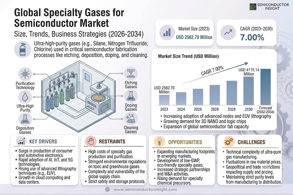 Global Specialty Gases for Semiconductor Market
 Share, Size and Trends