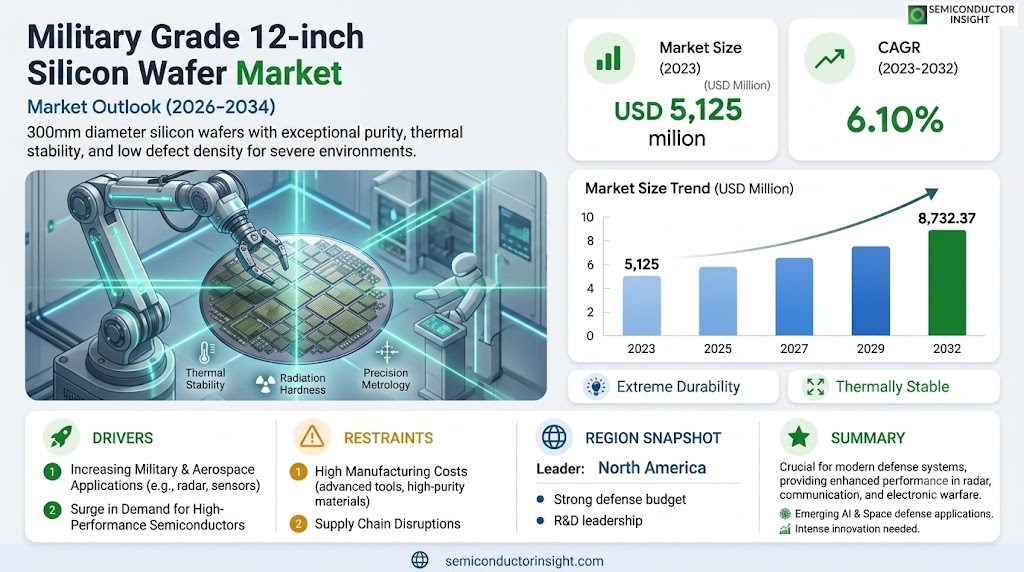 Military Grade 12-inch Silicon Wafer Market Growth, Share and Forecast 