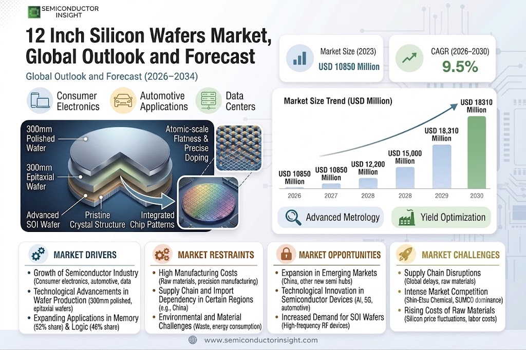  12 Inch Silicon Wafers Market
 Size and Trends