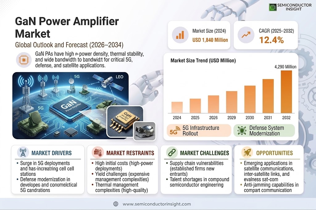 Global GaN Power Amplifier Market 
 Share and Size