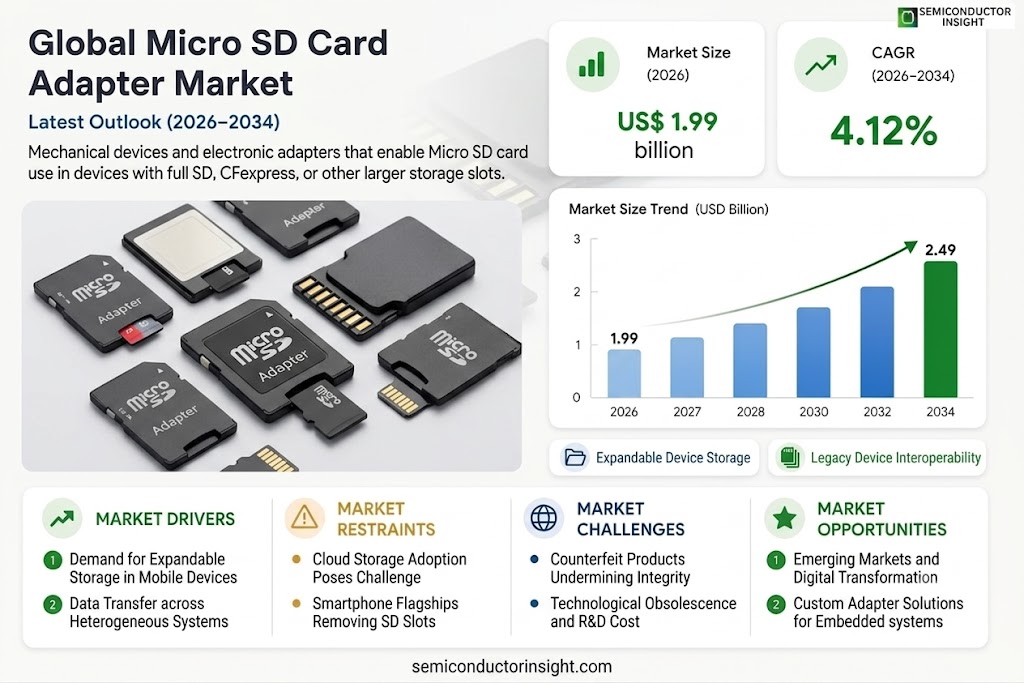 Global Micro SD Card Adapter Market Share, Size and Trends 
