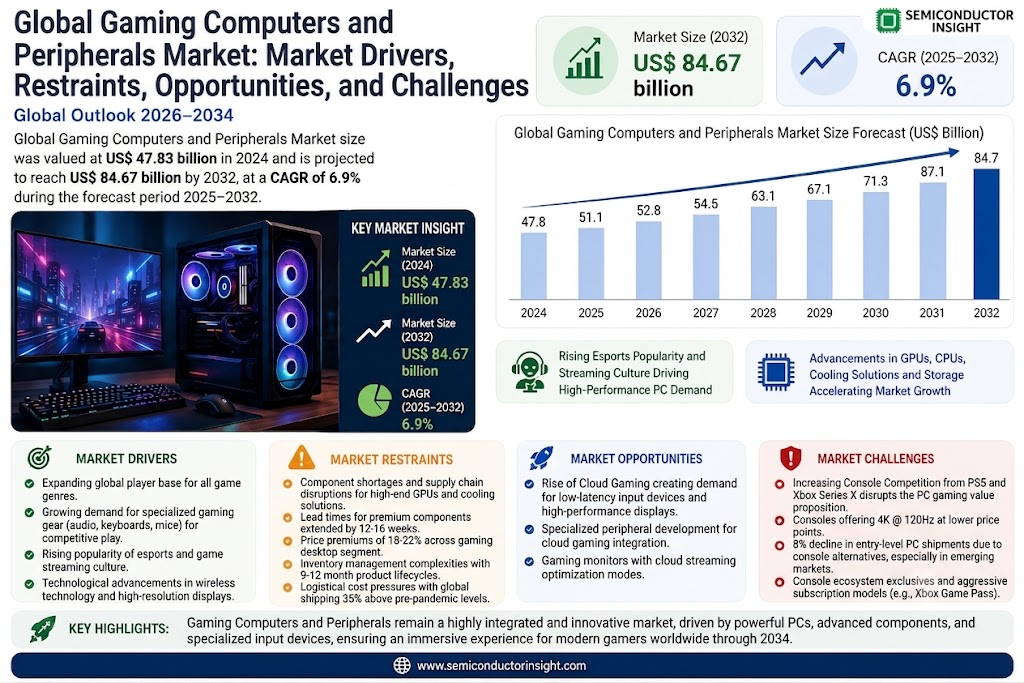 Global Gaming Computers and Peripherals Market
 Share ad Size