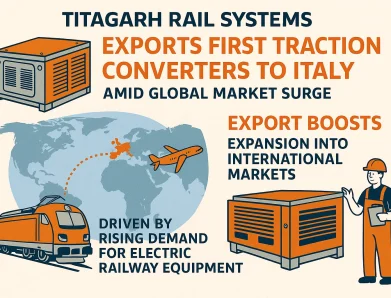 Titagarh Rail Systems Exports First Traction Converters to Italy Amid Global Market Surge