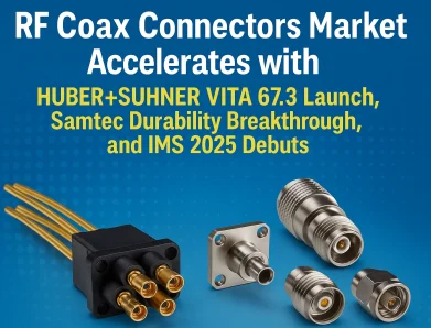 RF Coax Connectors Market Accelerates with HUBER+SUHNER VITA 67.3 Launch, Samtec Durability Breakthrough, and IMS 2025 Debuts