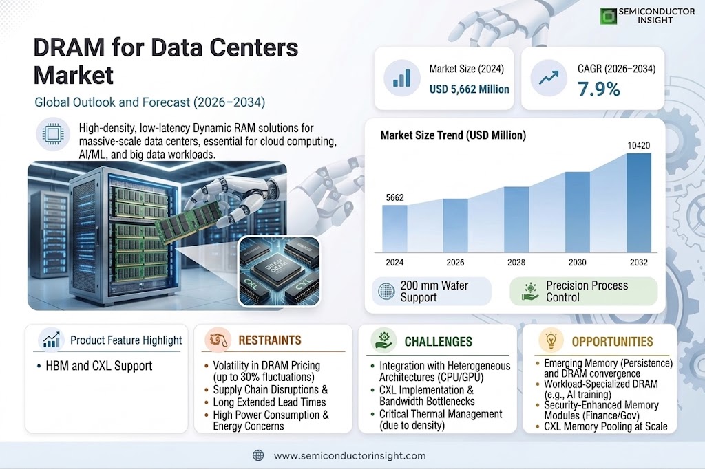 DRAM for Data Centers Market
 Share and Size