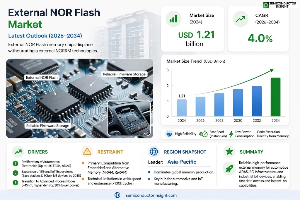 External NOR Flash Market
 Share and Size
