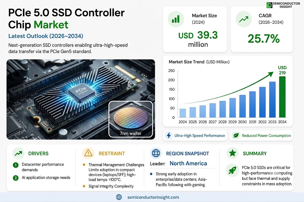 PCIe 5.0 SSD Controller Chip Market Growth, Share and Forecast 
