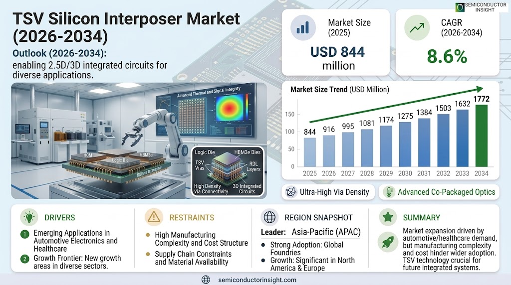 TSV Silicon Interposer Market Share, Size and Trends 
