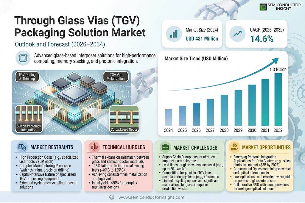 Through Glass Vias (TGV) Packaging Solution Market
 Share and Size