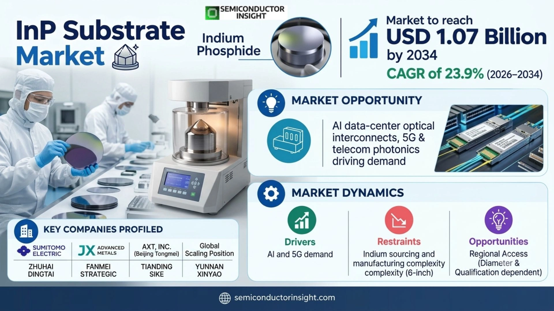 InP substrate market Size & Forecast