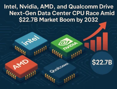 Intel, Nvidia, AMD, and Qualcomm Drive Next-Gen Data Center CPU Race Amid $22.7B Market Boom by 2032