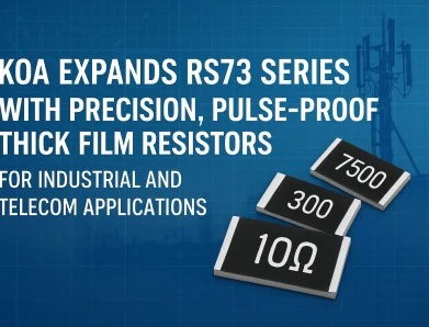 KOA Expands RS73 Series with Precision, Pulse-Proof Thick Film Resistors for Industrial and Telecom Applications