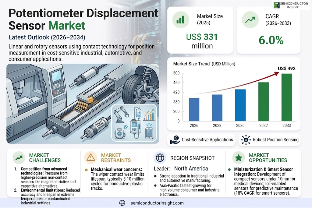 Potentiometer Displacement Sensor Market Growth, Share and Forecast 

