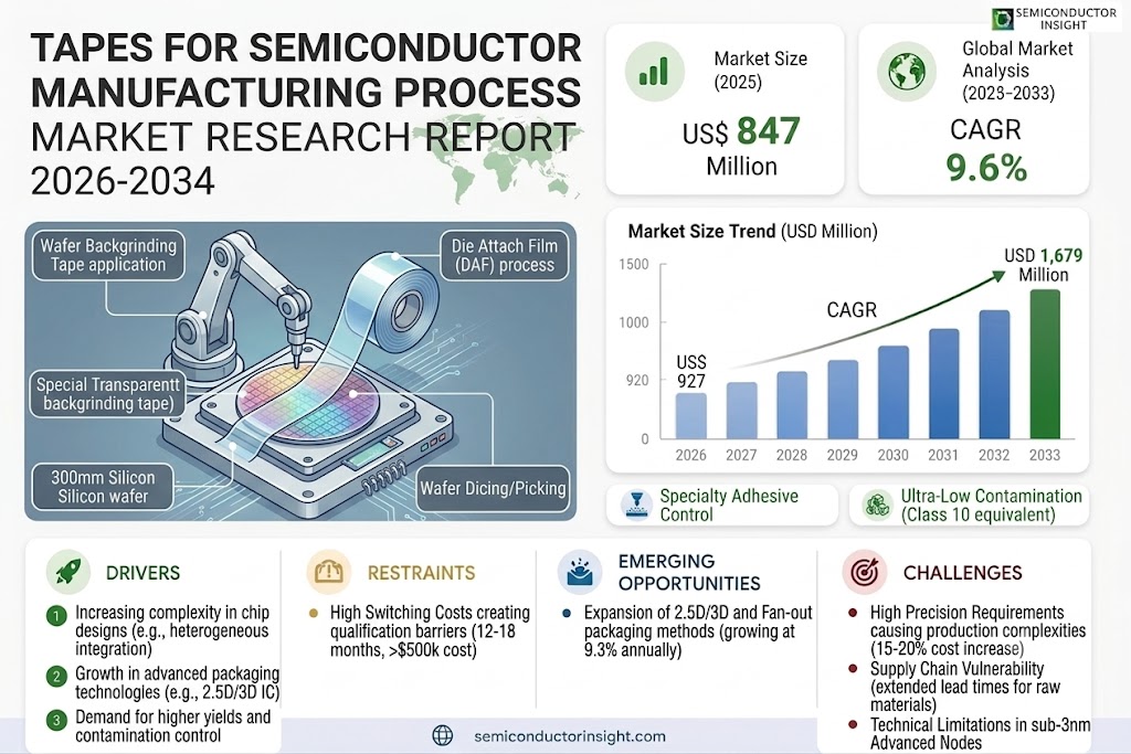 Tapes for Semiconductor Manufacturing Process Market Share and Growth