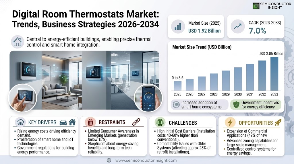 Digital Room Thermostats Market
 Size and Trends 