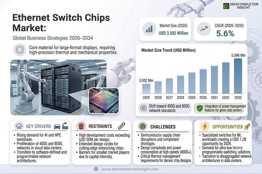 Ethernet Switch Chips Market
 Share and Ttrends