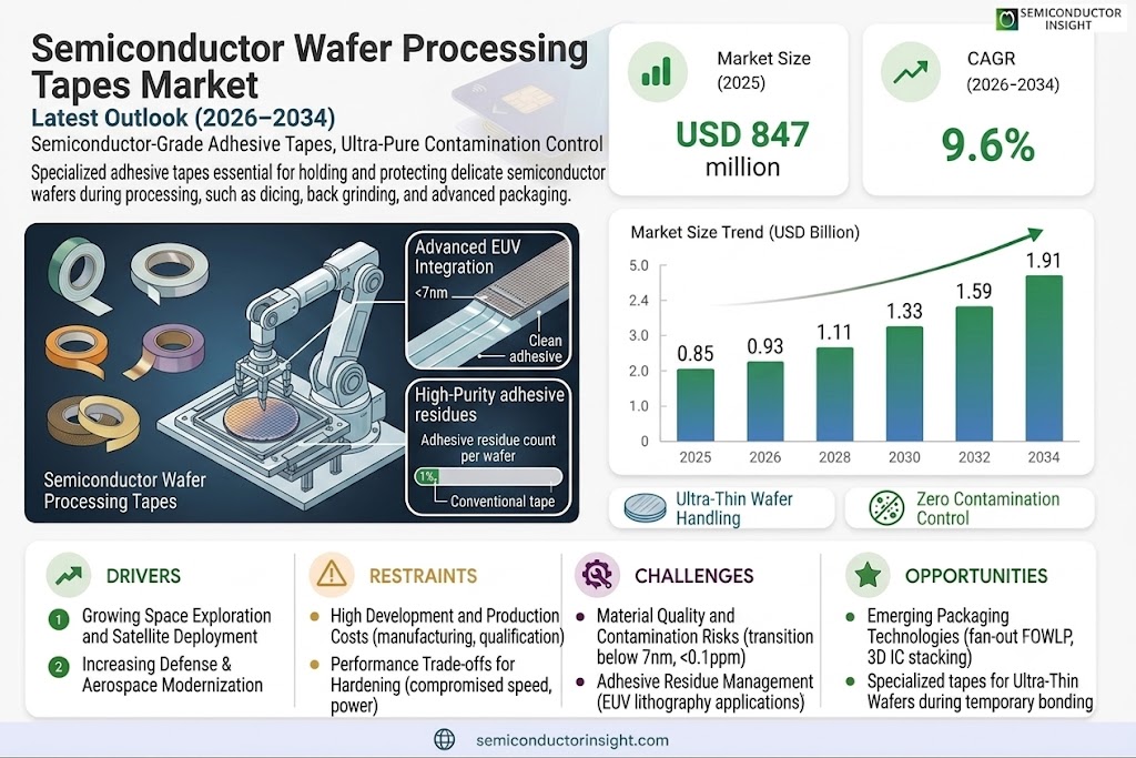 Semiconductor Wafer Processing Tapes Market Share, Size and Trends 
