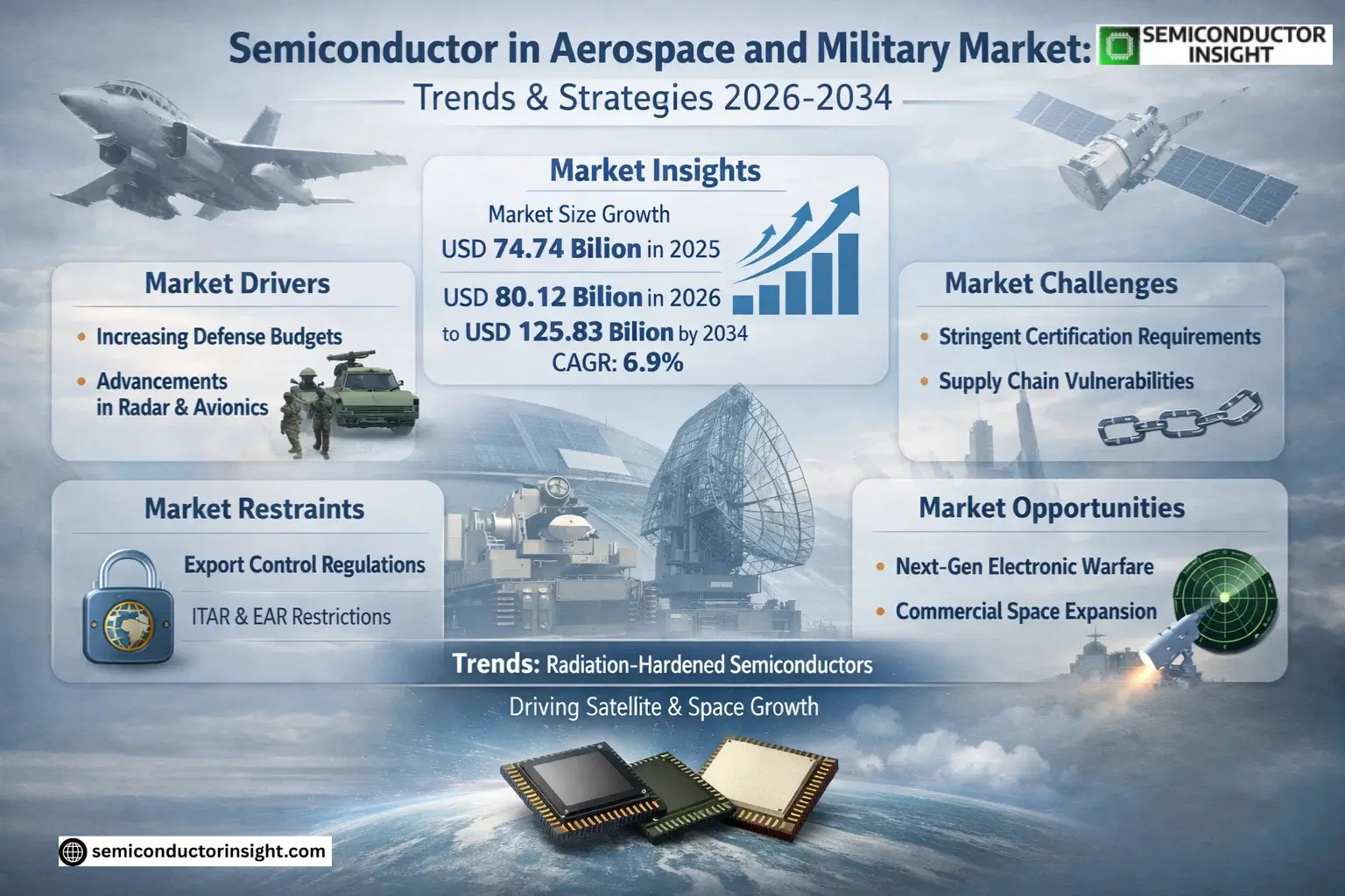 Semiconductor in Aerospace and Military Market Size & Forecast