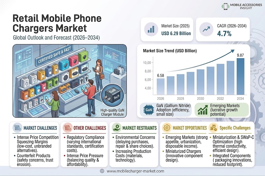 Retail Mobile Phone Chargers Market
 Share and Trends