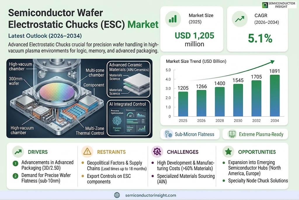 Semiconductor Wafer Electrostatic Chucks (ESC) Market Size and Growth 
