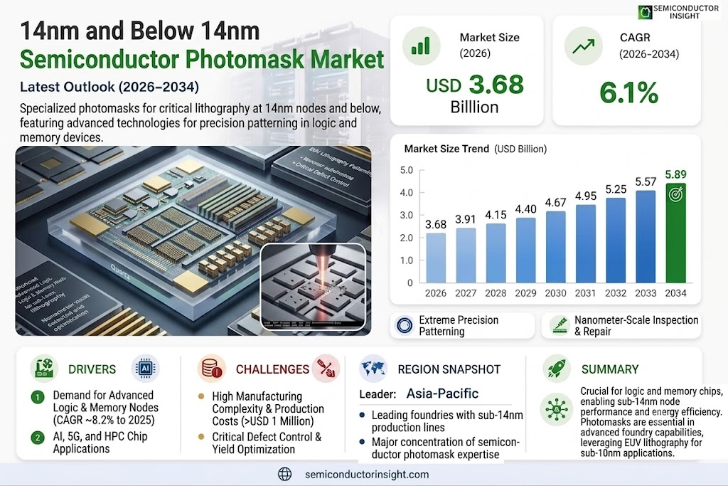 14nm and Below 14nm Semiconductor Photomask Market Growth, Share and Forecast 