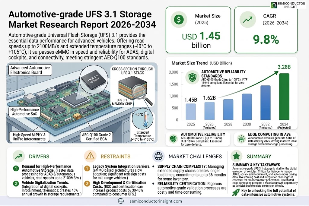 Automotive-grade UFS 3.1 Storage Market
 Size and Share
