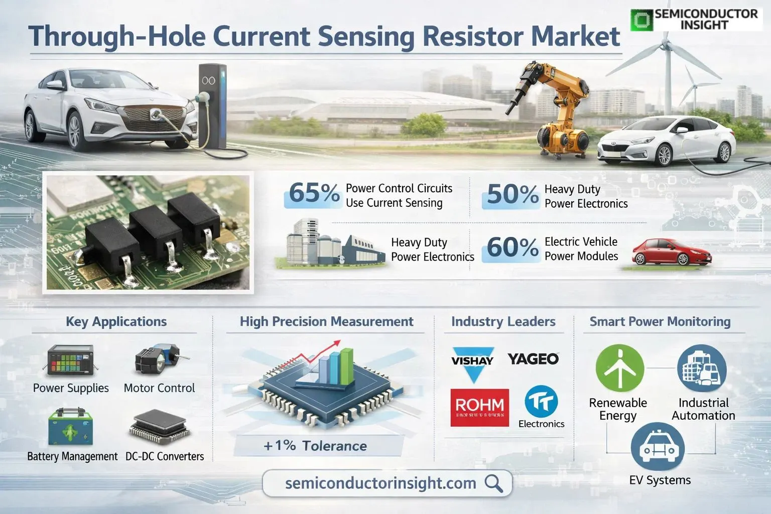 Through Hole Current Sensing Resistor Growth