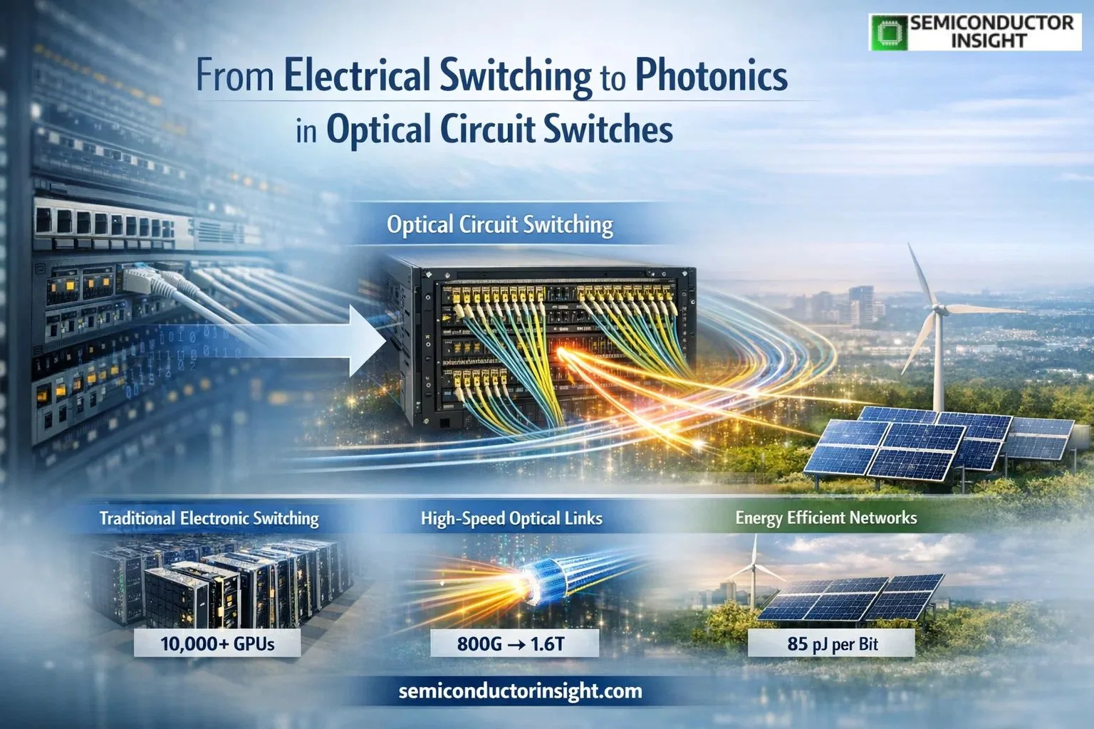 From Electrical Switching to Photonics in the Optical Share & Size