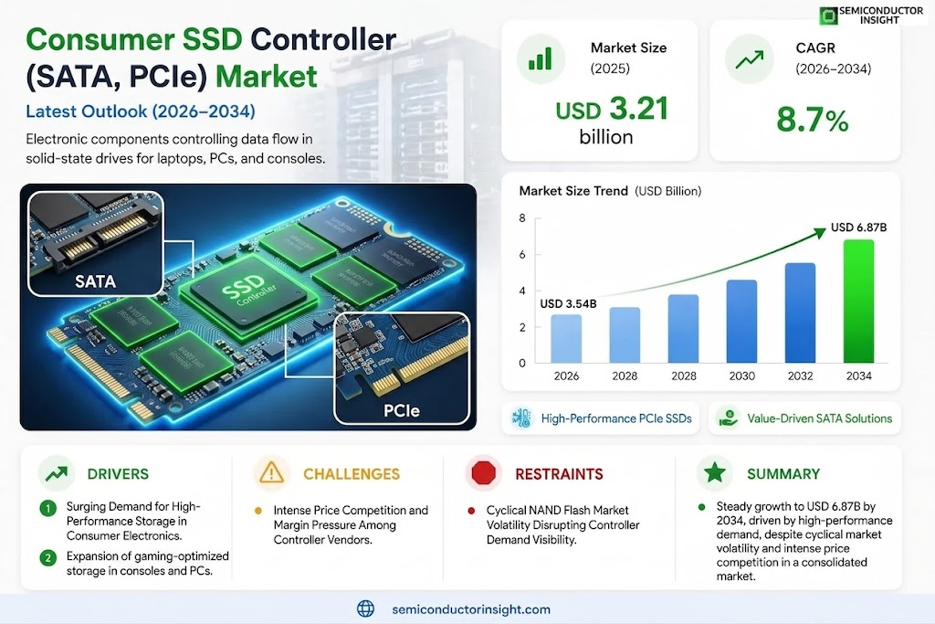 Consumer SSD Controller (SATA, PCIe) Market  Trends and Growth 