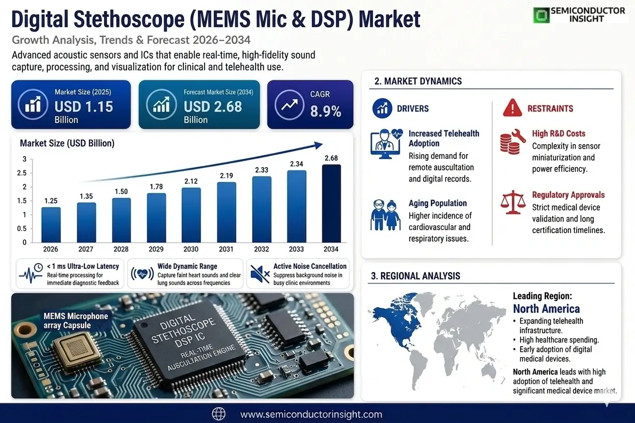 Digital Stethoscope MEMS Microphone & DSP Market Size & Forecast