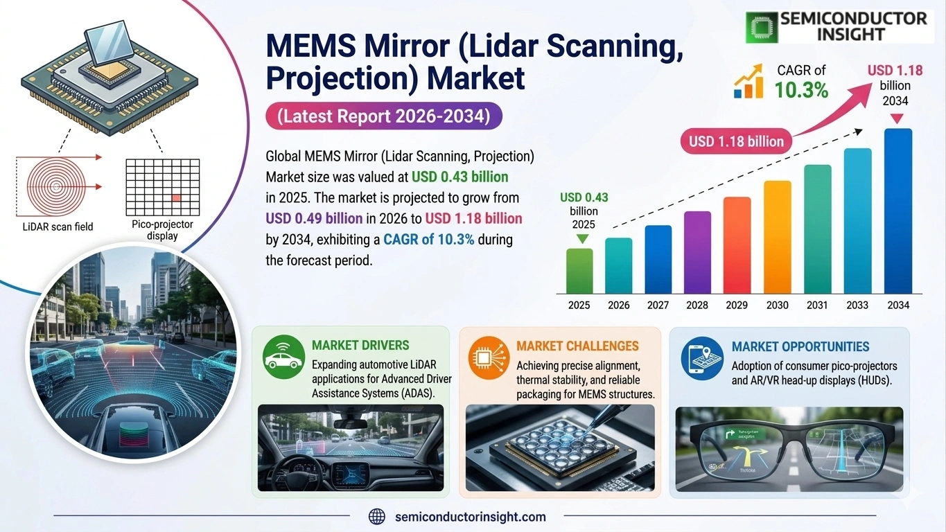 MEMS Mirror (Lidar Scanning, Projection) Market Size & Forecast
