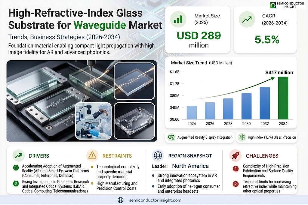 High-Refractive-Index Glass Substrate for Waveguide Market Growth, Share and Forecast 
