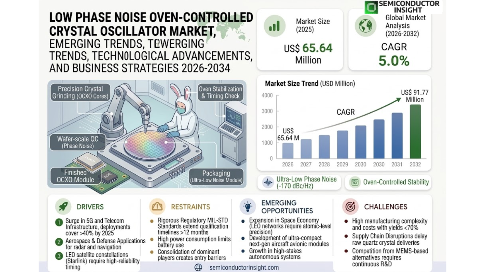 Low Phase Noise Oven-Controlled Crystal Oscillator Market
 Growth and Size