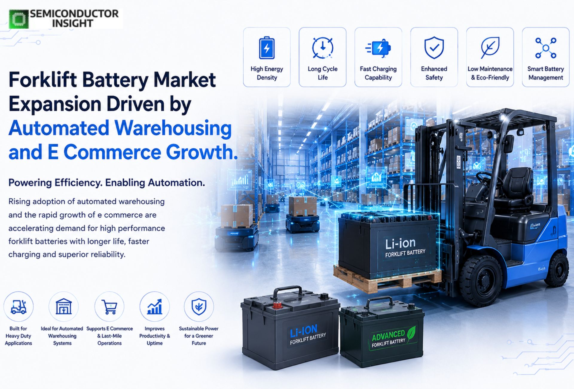 Forklift Battery Market Expansion Driven by Automated Warehousing