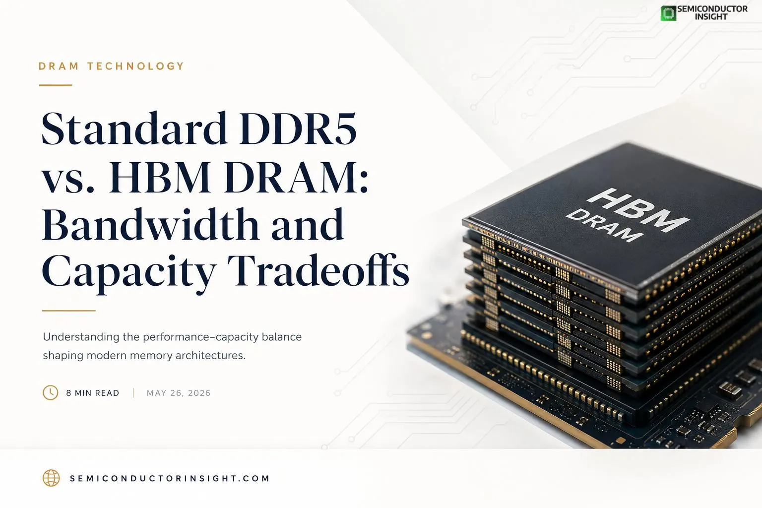 Standard DDR5 vs. HBM DRAM: Bandwidth and Capacity Tradeoffs in 2026