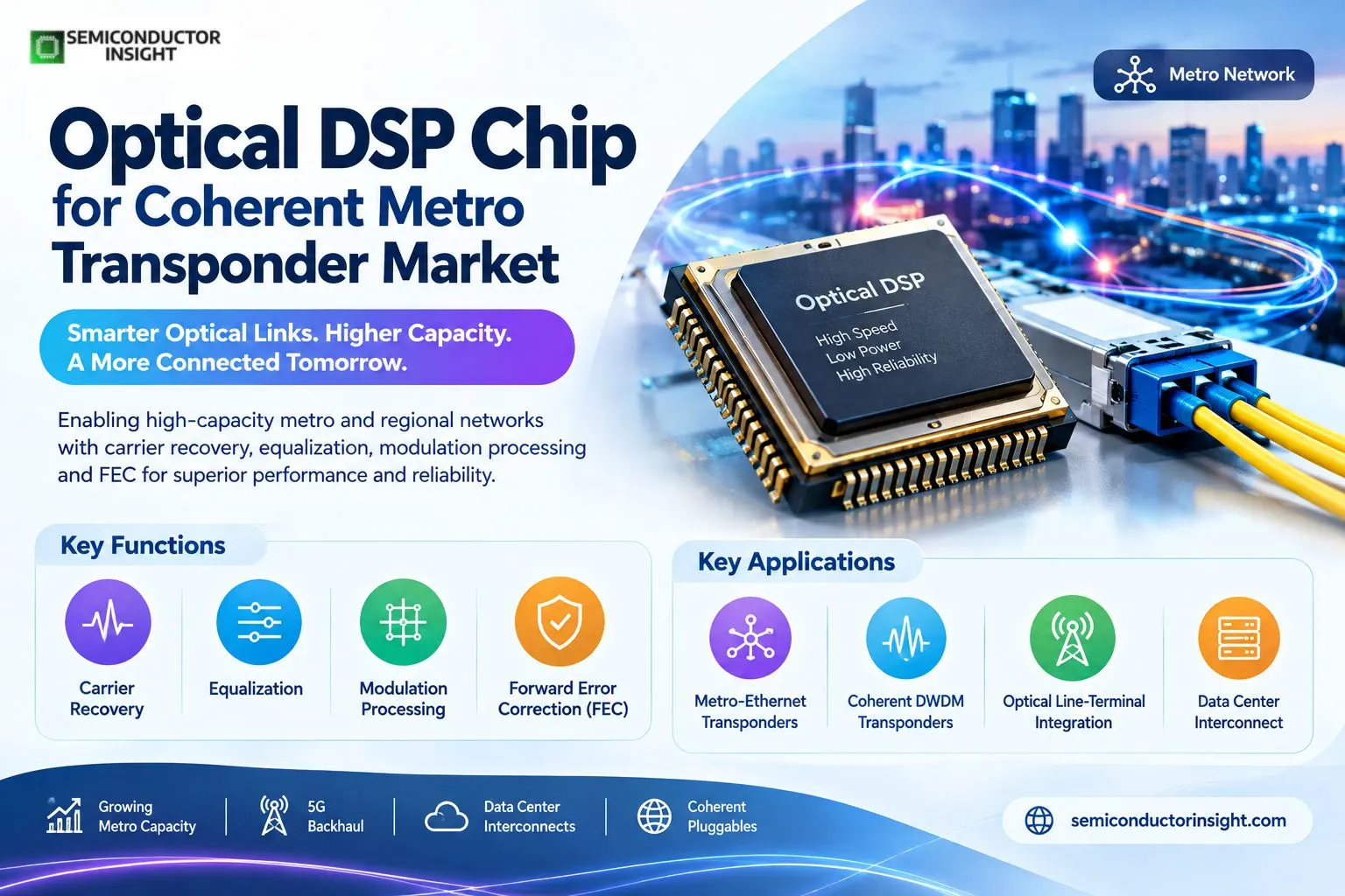 Optical DSP Chip for Coherent Metro Transponder Market Size & Share