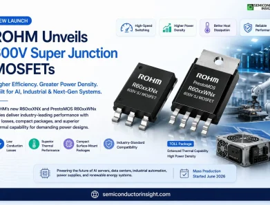 ROHM Expands Power Semiconductor Portfolio with High-Efficiency 600V Super Junction MOSFETs for AI and Industrial Applications