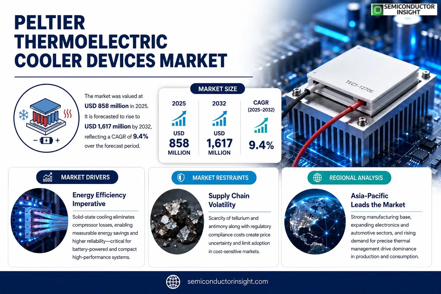Peltier Thermoelectric Cooler Devices