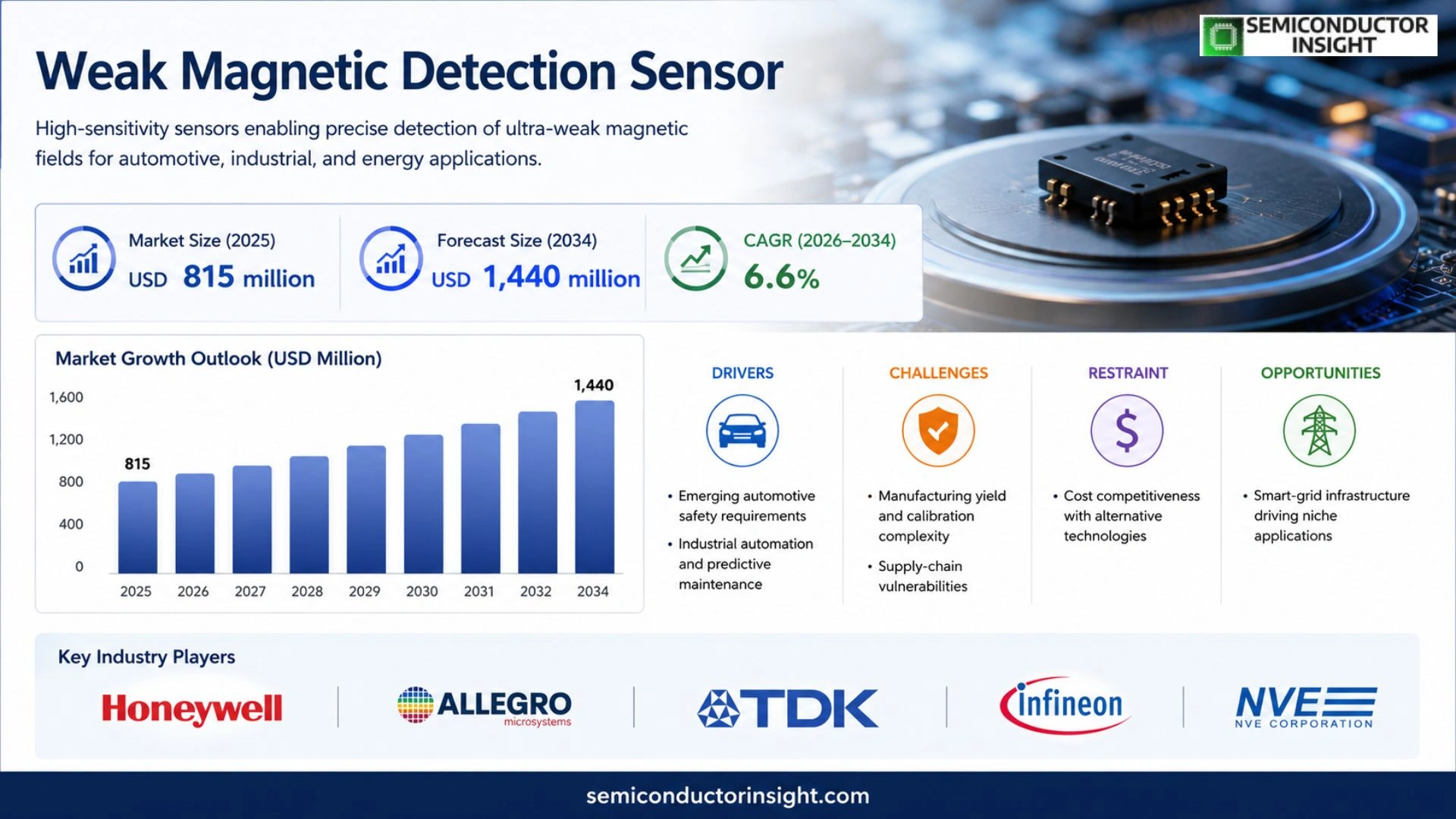 Weak Magnetic Detection Sensor Market Size & Share