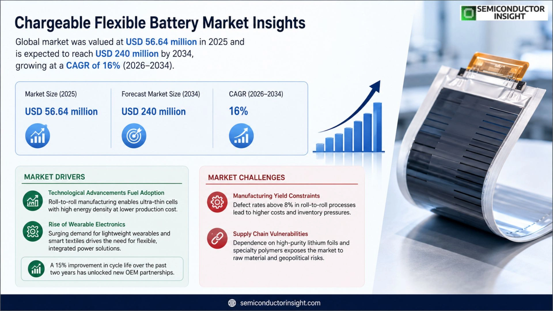 Chargeable Flexible Battery Market Size & Share