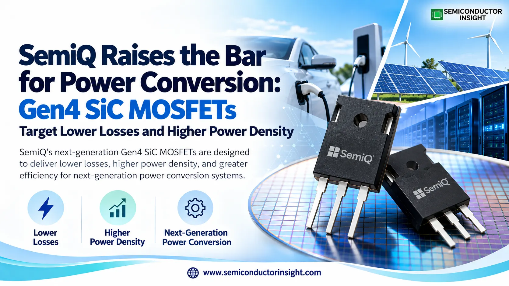SemiQ Raises the Bar for Power Conversion: Gen4 SiC MOSFETs Target Lower Losses and Higher Power Density