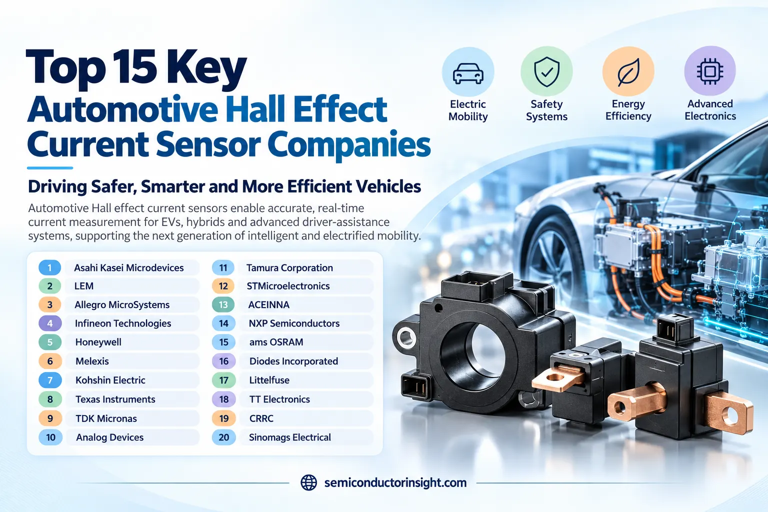 Top 15 Key Automotive Hall Effect Current Sensor Companies Powering the Transition to Electric and Hybrid Vehicle Platforms