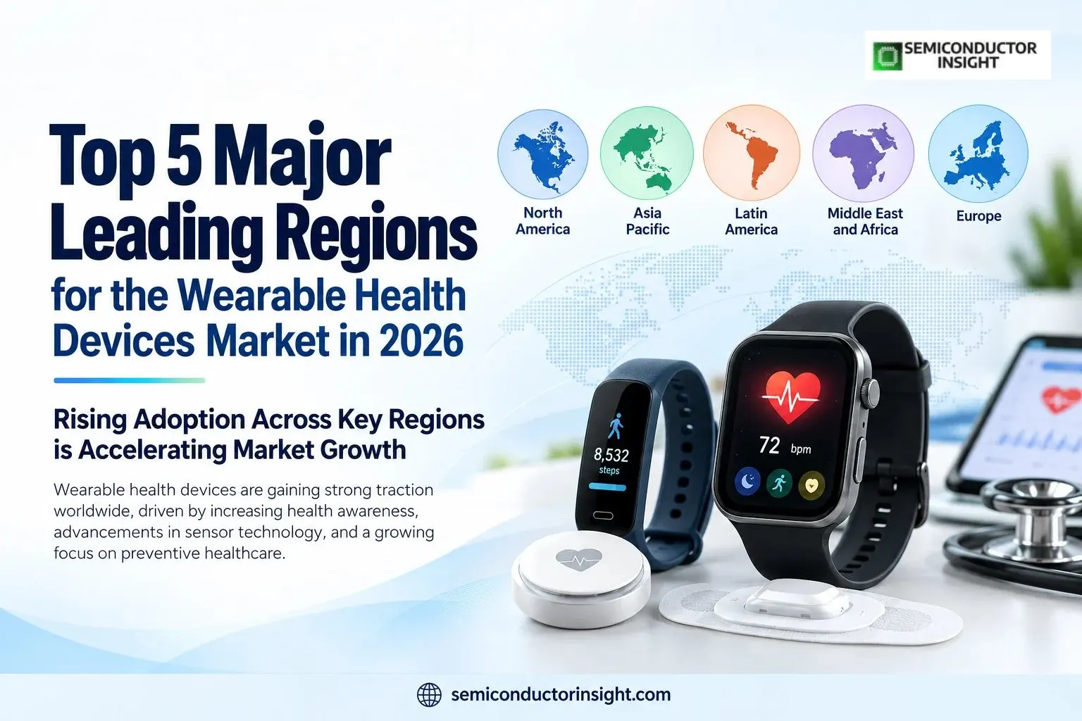 Top 5 Major Leading Regions for the Wearable Health Devices Market in 2026 as Digital Healthcare Expands