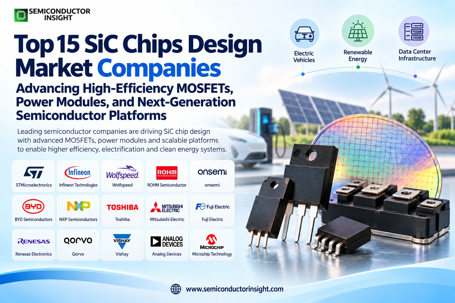 Top 15 SiC Chips Design Market Companies Advancing High-Efficiency MOSFETs, Power Modules, and Next-Generation Semiconductor Platforms
